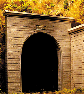 Chooch 9720 - N Scale Single Track Concrete Tunnel Portal -- 2-13/32 x 2-1/2" 6 x 6.25cm pkg(2)