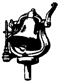 Cal Scale 317 - HO Scale Steam Engine Bell w/Bracket (Brass Casting) -- Air Ringer Type w/Squat B...