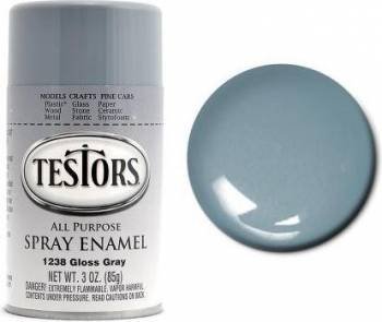 Testors 1238 - Enamel Spray Paint - Gloss Gray - 3oz