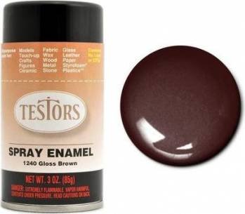 Testors 1240 - Enamel Spray Paint - Gloss Brown - 3oz