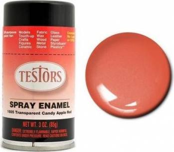 Testors 1605 - Enamel Spray Paint - Transparent Candy red - 3 oz