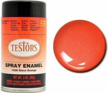 Testors 1628 - Enamel Spray Paint - Gloss Competition Orange - 3oz