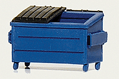 Hi-Tech Details 8003 - HO Scale Trash/Recycling Dumpster -- Kit (blue) pkg(3)