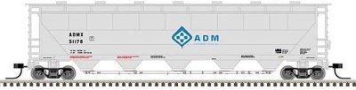 Atlas 50005667 - N Scale Trinity PD5000 Covered Hopper - Ready to Run -- ADM (white, blue) #51224
