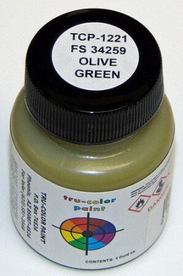 Tru Color Paint 1221 - Military Acrylic Color - FS-34259 Olive Green USAF - 1oz