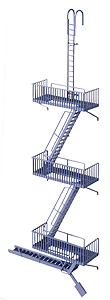 Walthers Cornerstone 3729 - HO Vintage Fire Escape -- Kit