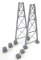 Walthers Cornerstone 4555 - HO Steel Railroad Bridge Tower Bent 2-Pack - Kit