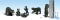 Woodland Scenics 2186 - N Scenic Accents(R) - Animal Figurines  - Black Bears (6/pkg)
