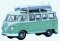 Oxford Diecast NVWS005 - N Scale 1951 Volkswagen T1 Samba Passenger Van - Assembled -- Turquoise,...