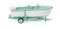 Wiking 9503 - HO 1961-1965 Motor Boat on Trailer - Assembled -- White, Mint Green