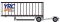 Trainworx 4289005 - N Scale 28' Pup Van Trailer with Converter Dolly - Assembled -- YRC Freight #...