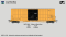 Aurora Miniatures 603054 - N Scale Gunderson 6276cf 50' Plate F Boxcar - DATA ONLY - Yellow w/ Bl...