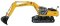 Herpa Models 6504 - HO New Holland E 485 B Excavator - Assembled -- Yellow, Black