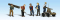 Woodland Scenics 1898 - HO Scale Rail Workers w/Handcar - Scenic Accents(R) -- pkg(5)